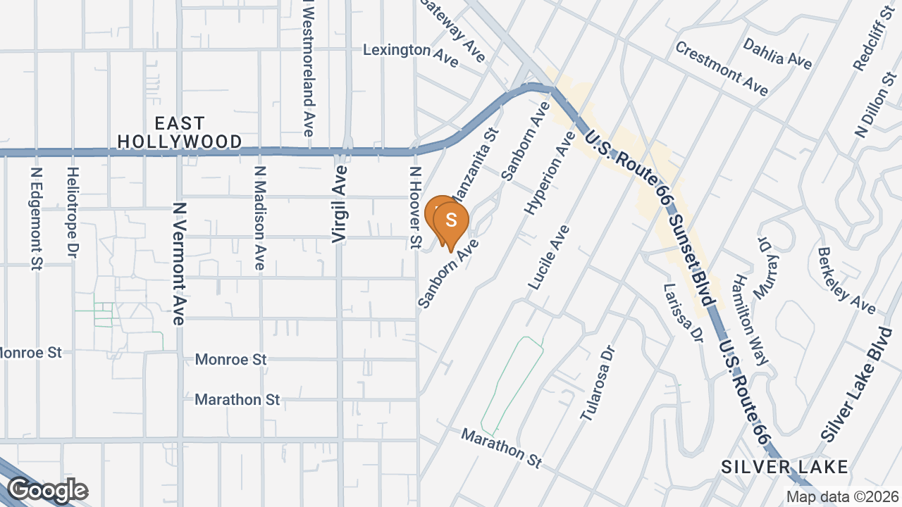 Location Map - Manzanita & Sanborn, Silver Lake